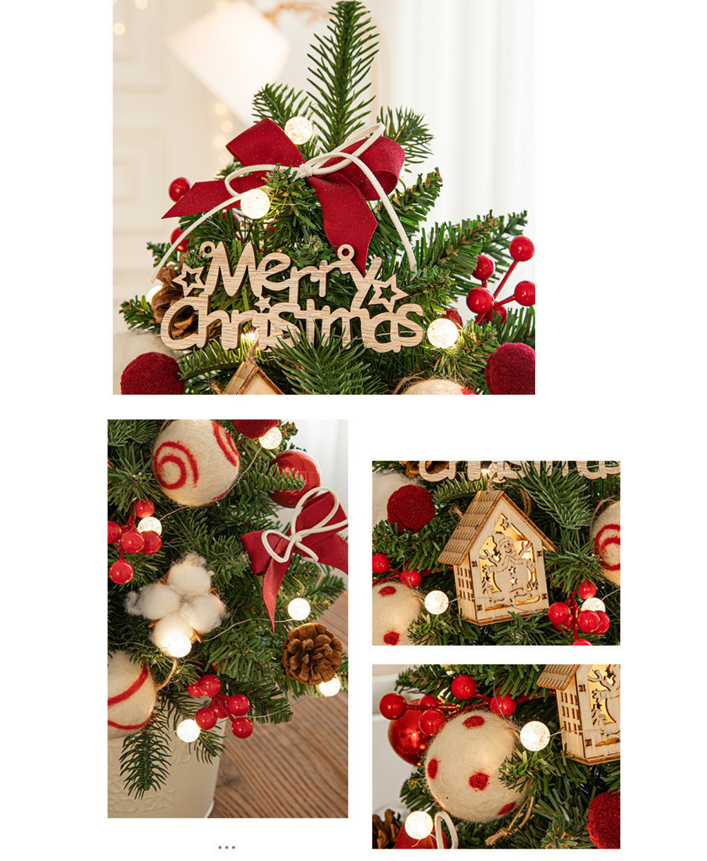 Red & White Joy Christmas Tree