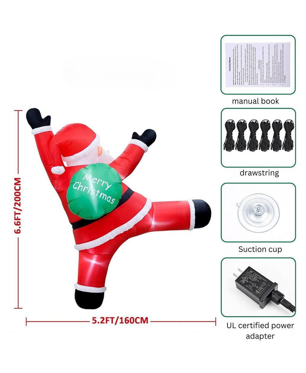 Inflatable Giant Santa Climbing Decoration