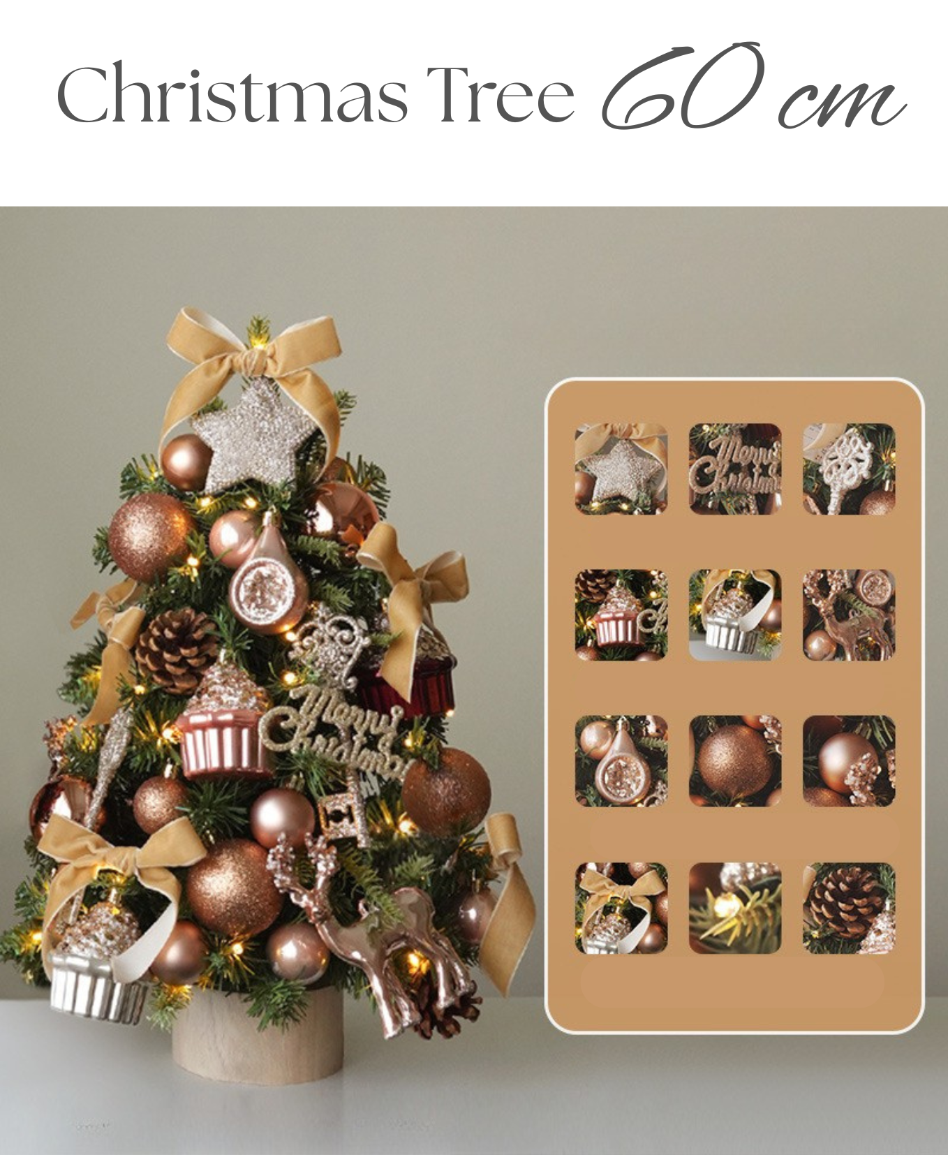 Champagne Mini Christmas Tree