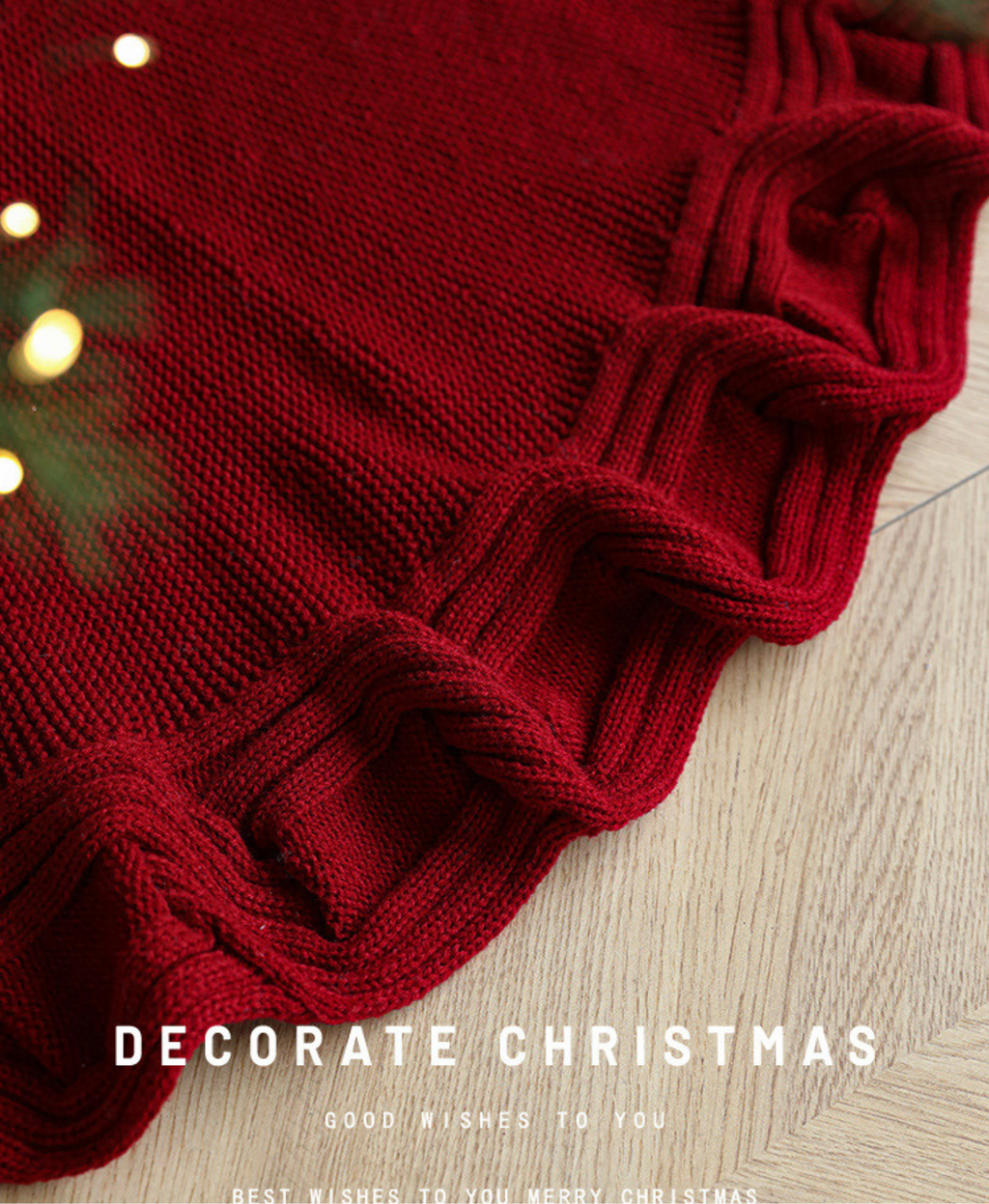 Simple Knit Wool Christmas Tree Skirt