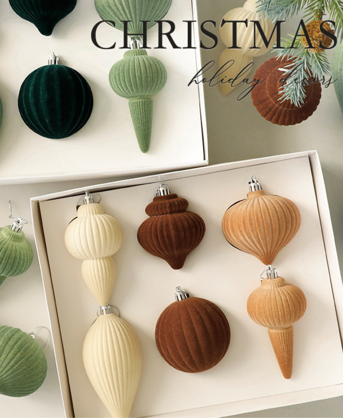 Simple Velvet Christmas Ball Set