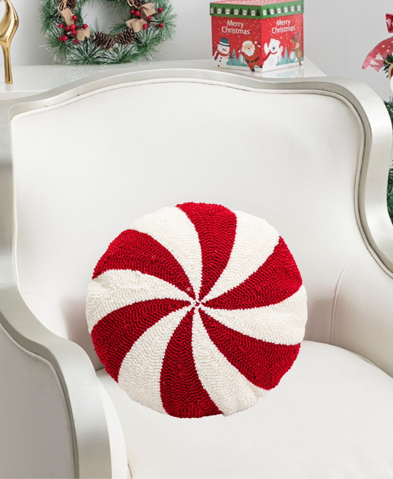 Holiday Twist Round Pillow