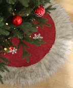 Red Christmas Snowflake Fur Skirt