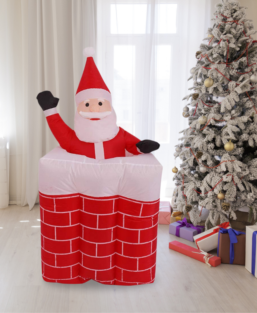 Christmas Inflatable Chimney Santa