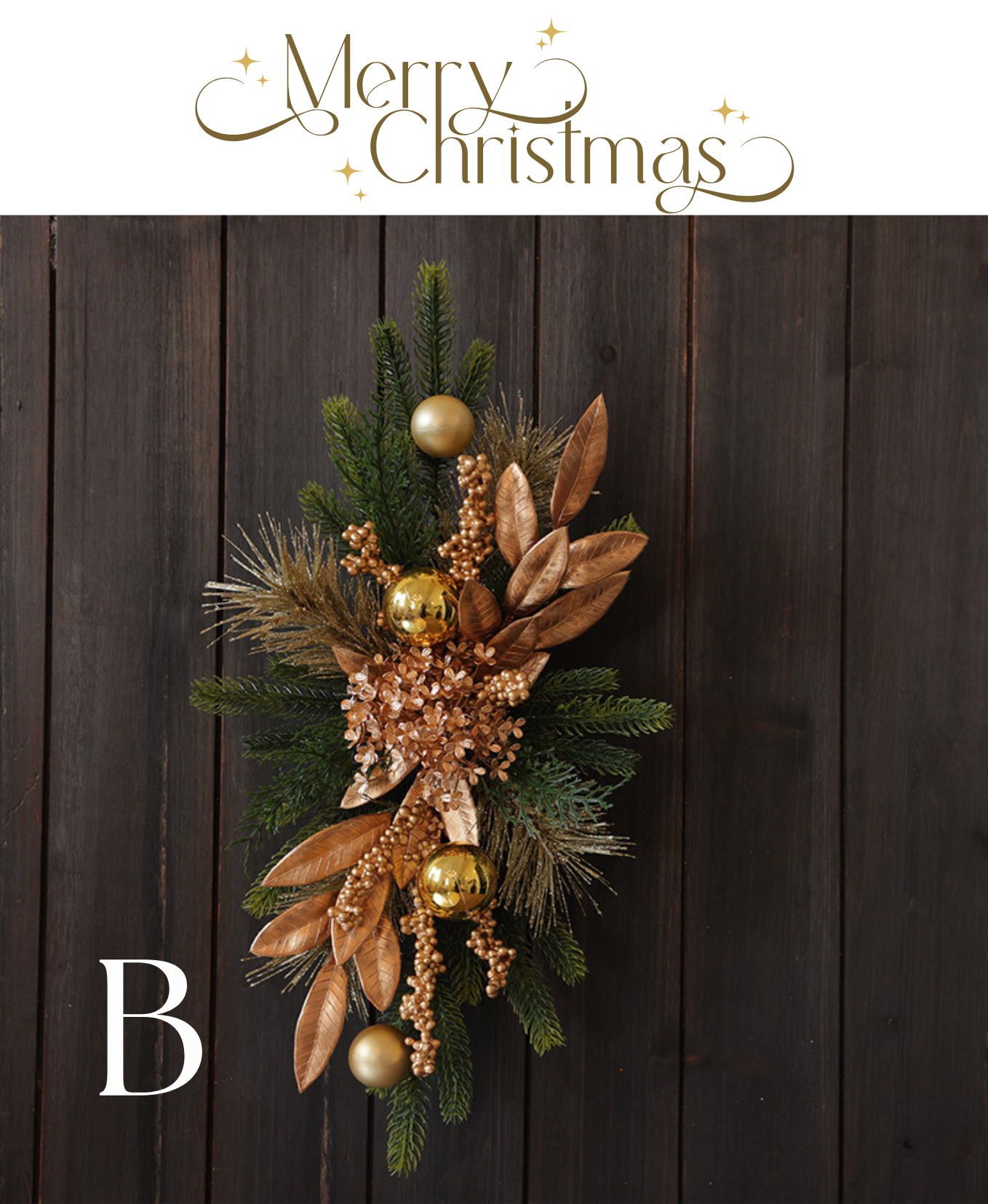 Golden Hydrangea Holiday Wreath