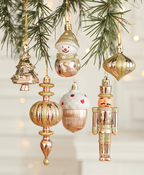 Peach Sparkle Christmas Tree Ornaments Set
