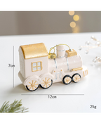 Glam White and Gold Christmas Ornament