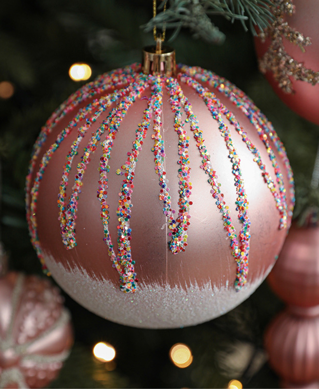 Sweet Pink Christmas Ornament Set