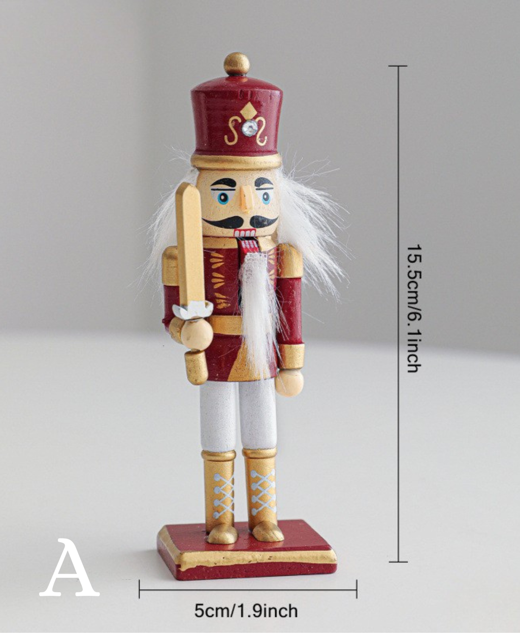 Burgundy & Gold Nutcracker - 15 cm