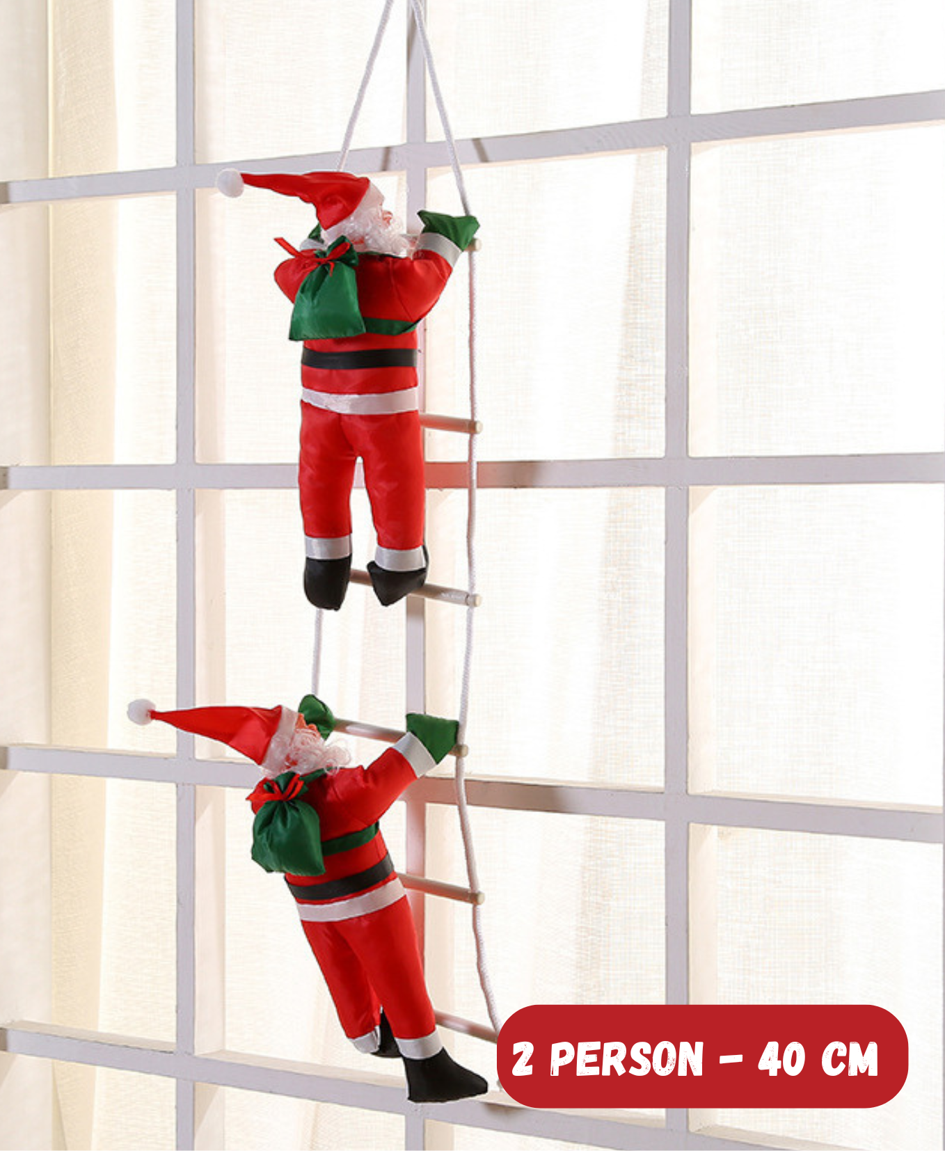 Climbing Ladder Santa Ornament