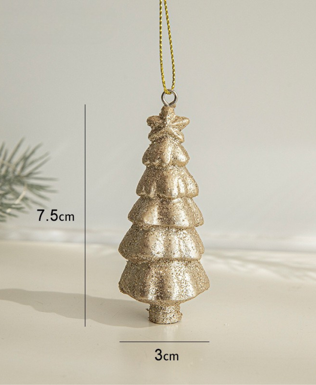 Gold Glitter Christmas Ornament