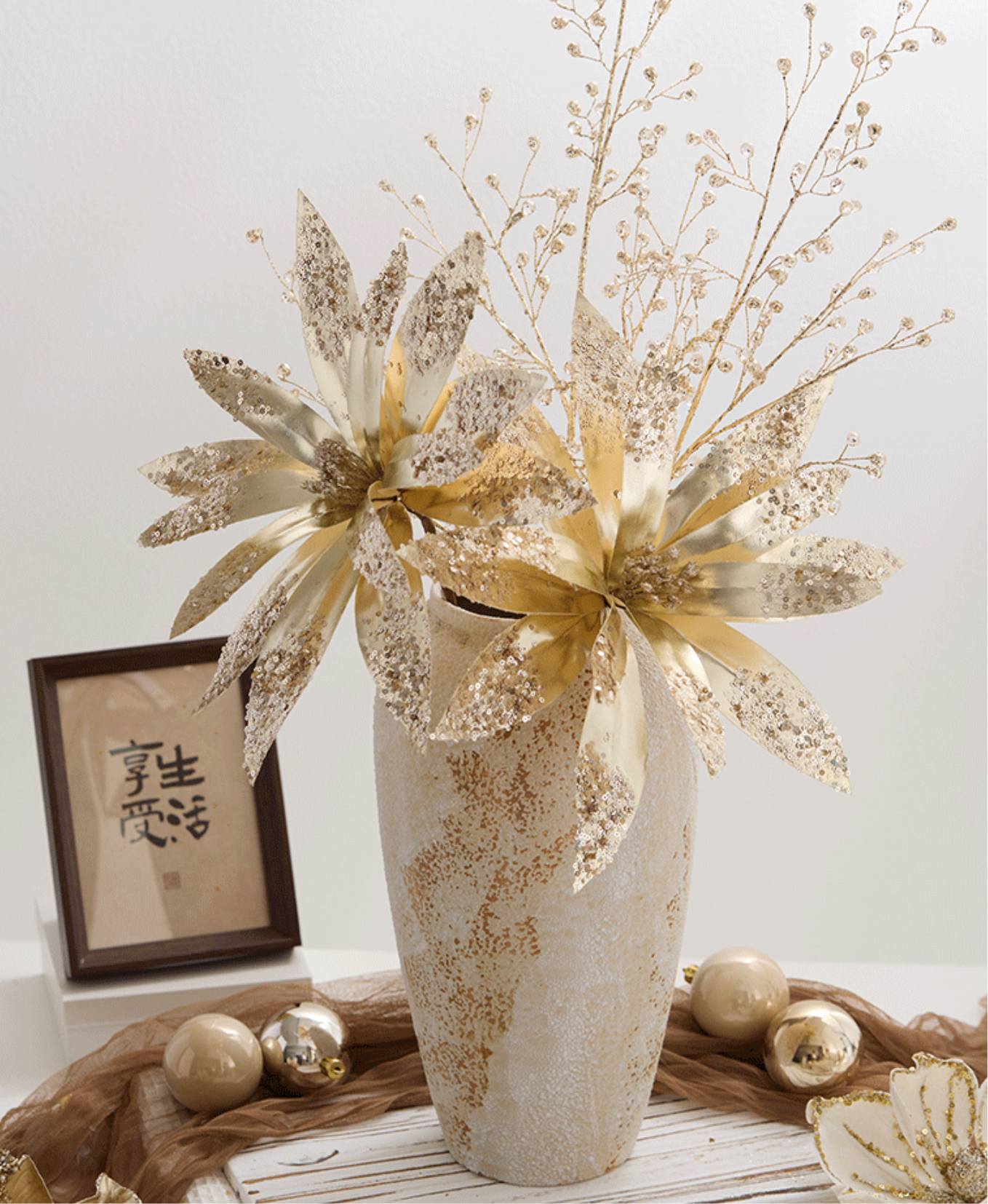 White Christmas Flower Ornament