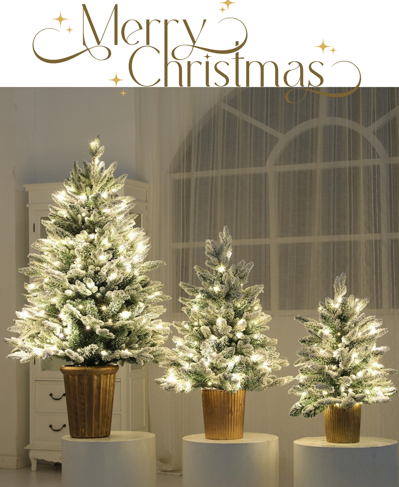 Snowy Spruce Lit Christmas Tree