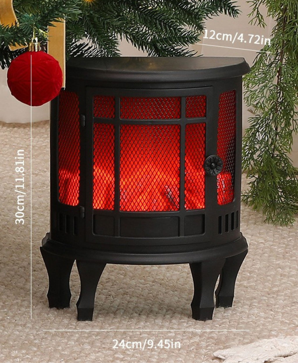 Standing Rustic Fireplace LED Decor