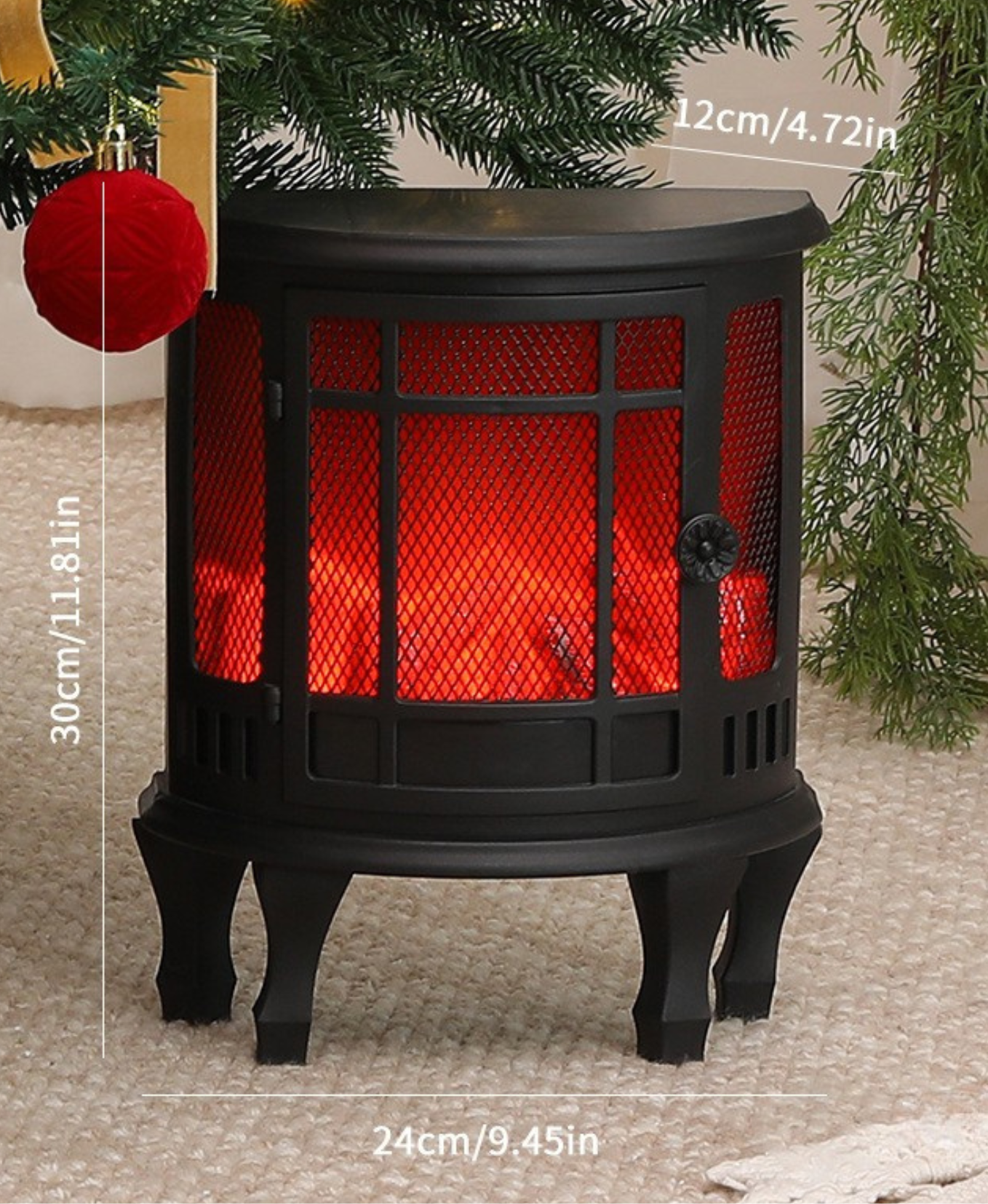 Standing Rustic Fireplace LED Decor