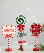 Candy Cane Christmas Tabletop Sign
