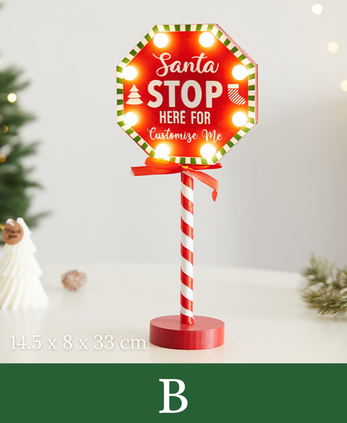 Candy Cane Christmas Tabletop Sign