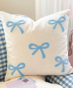 Embroidered Bow Cushion Cover Set