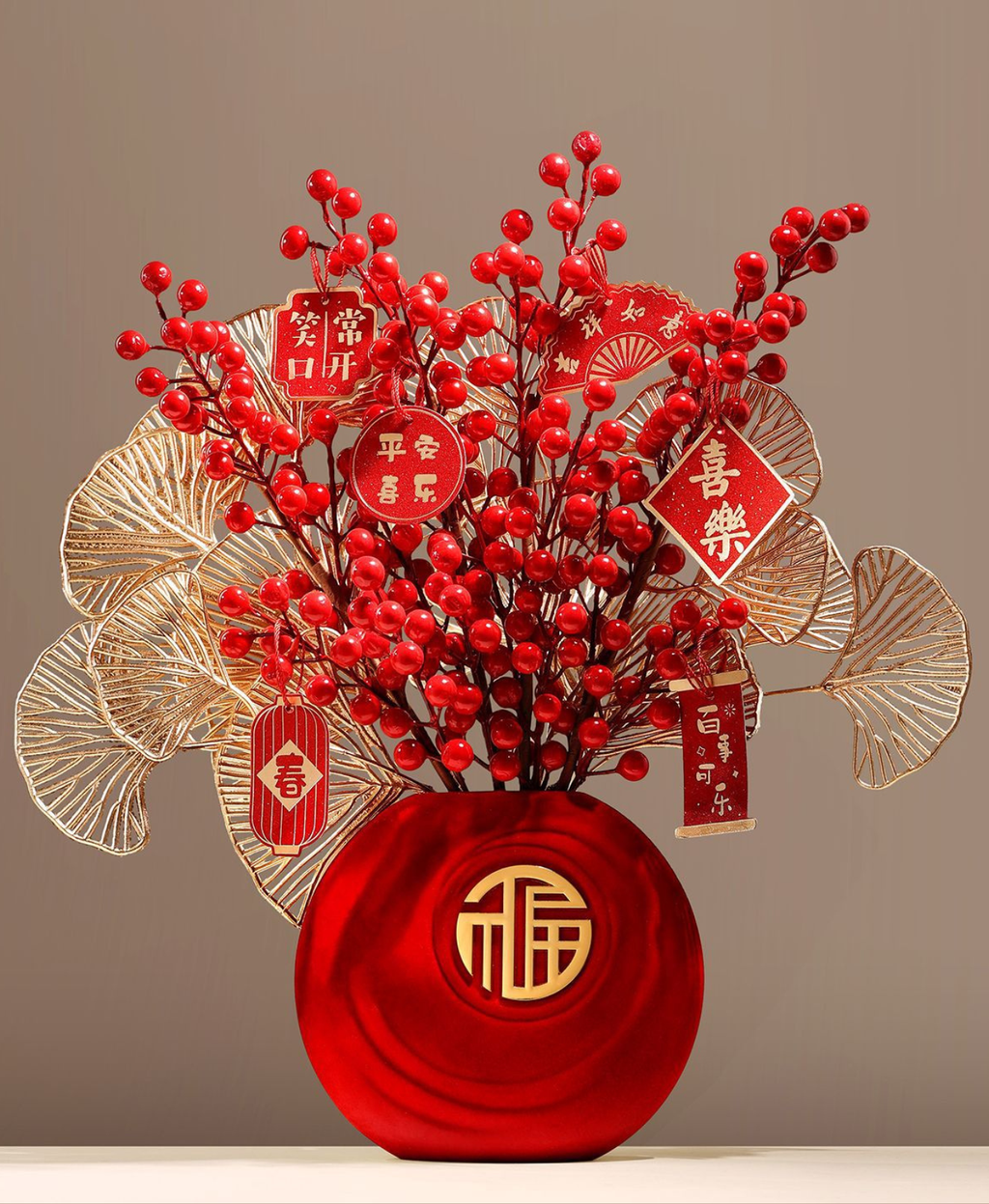 Fu Blessing Ginkgo Arrangement Set