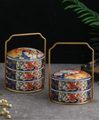 Japanese Peony & Bird Stack Box