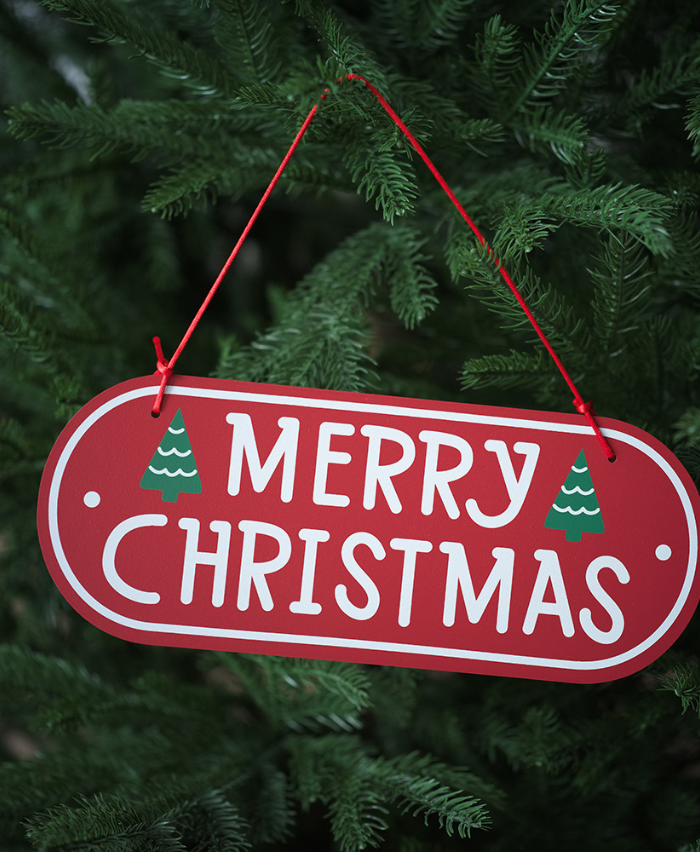 Merry Christmas Wooden Hanging Sign