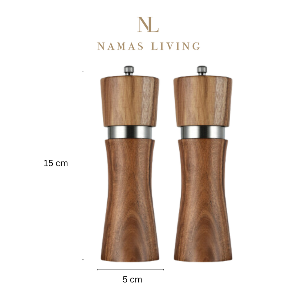 Acacia Wooden Salt & Pepper Grinder Set
