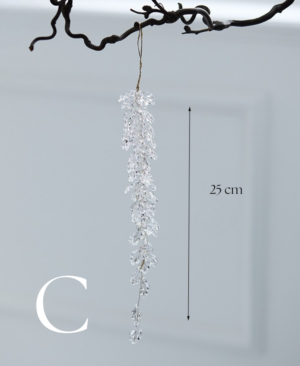 Frosted Crystal Christmas Ornament