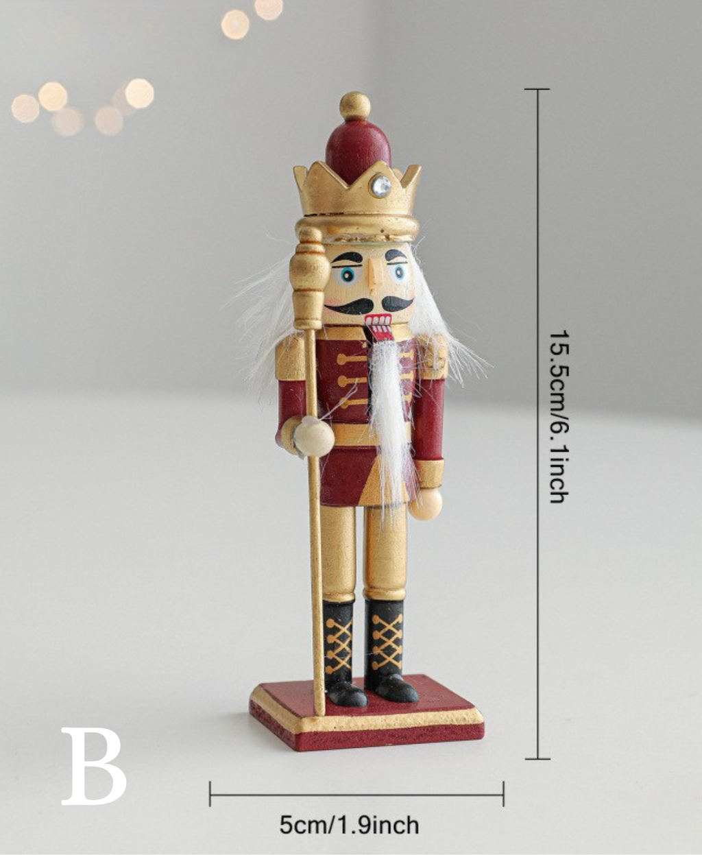 Burgundy & Gold Nutcracker - 15 cm