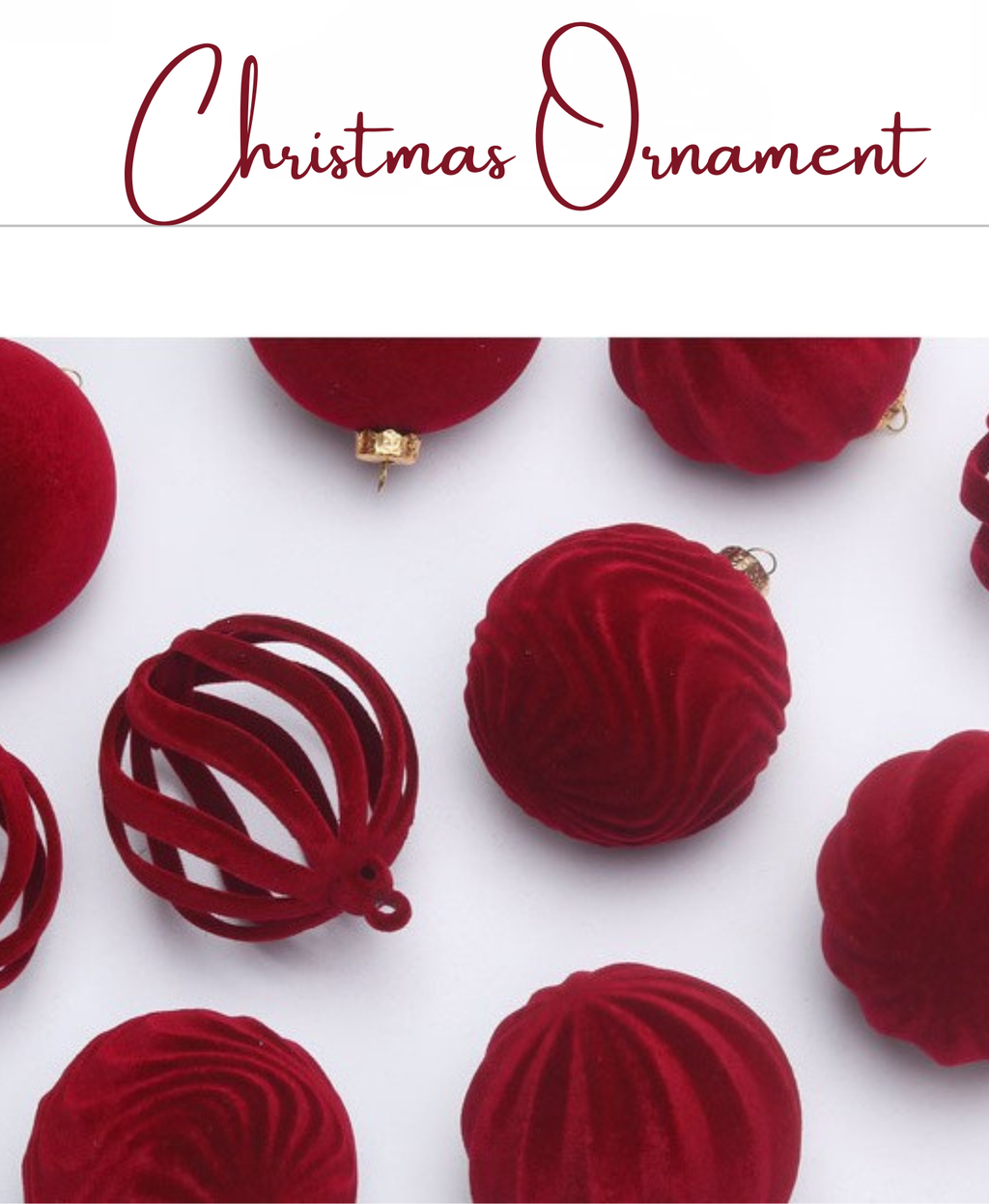 Flocked Christmas Ball Ornaments – 30 pcs