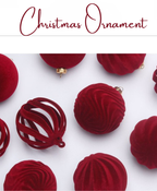 Flocked Christmas Ball Ornaments – 30 pcs