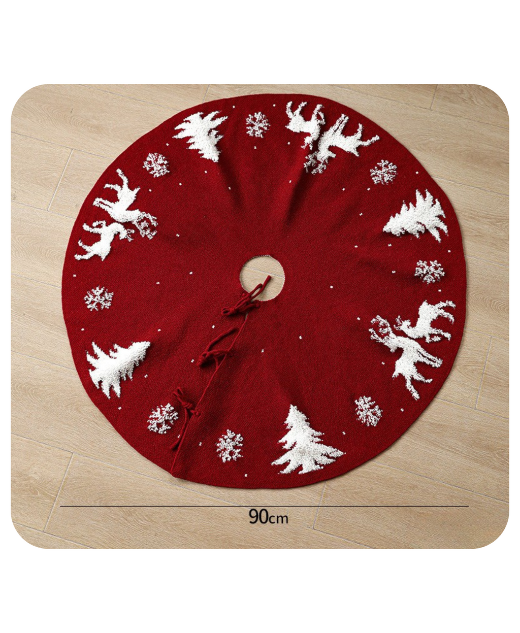 Holiday Elk Knit Tree Skirt Serenity