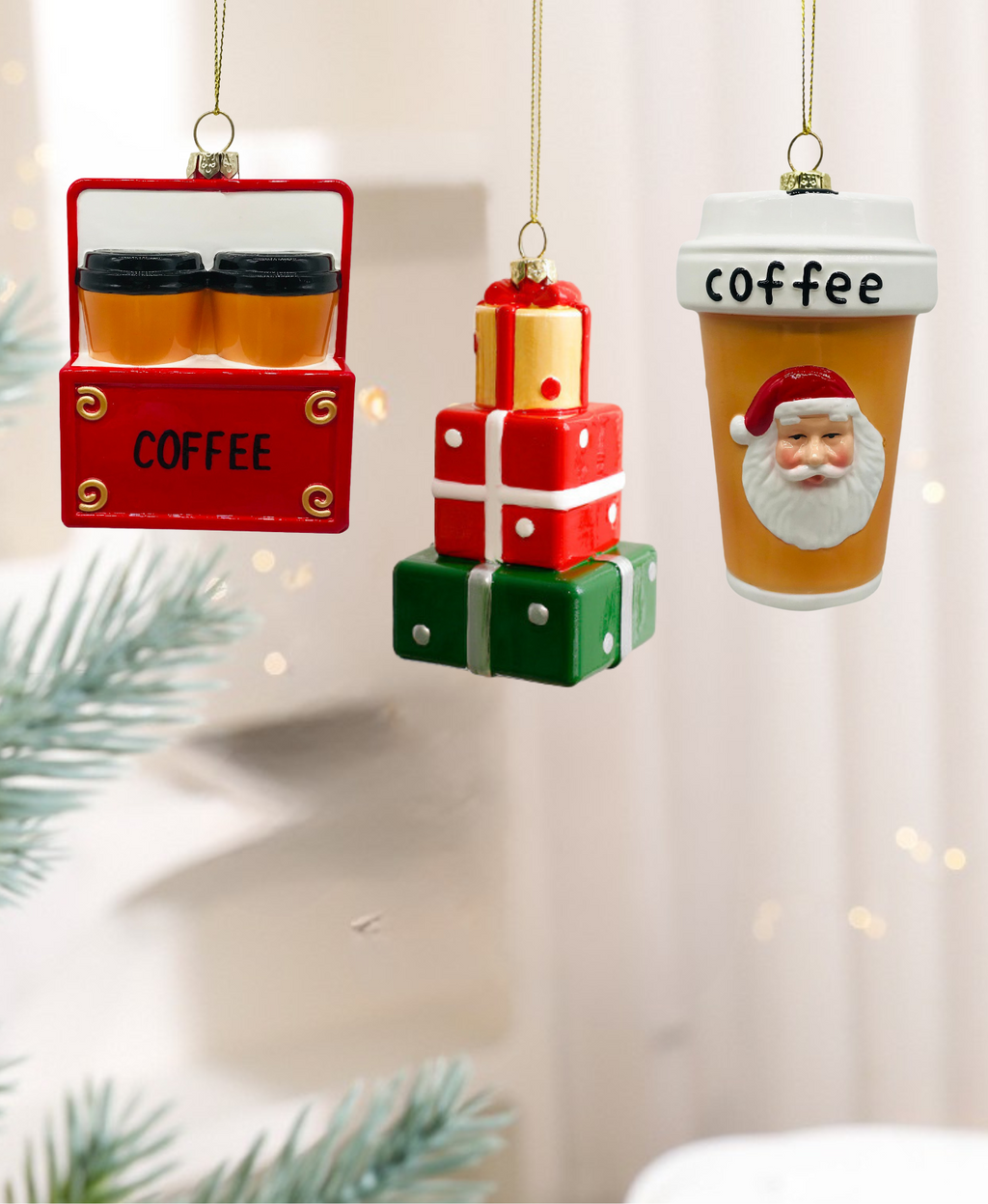 Café Christmas Charm Ornament
