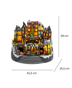 Luminous LED Christmas Train in City Lights