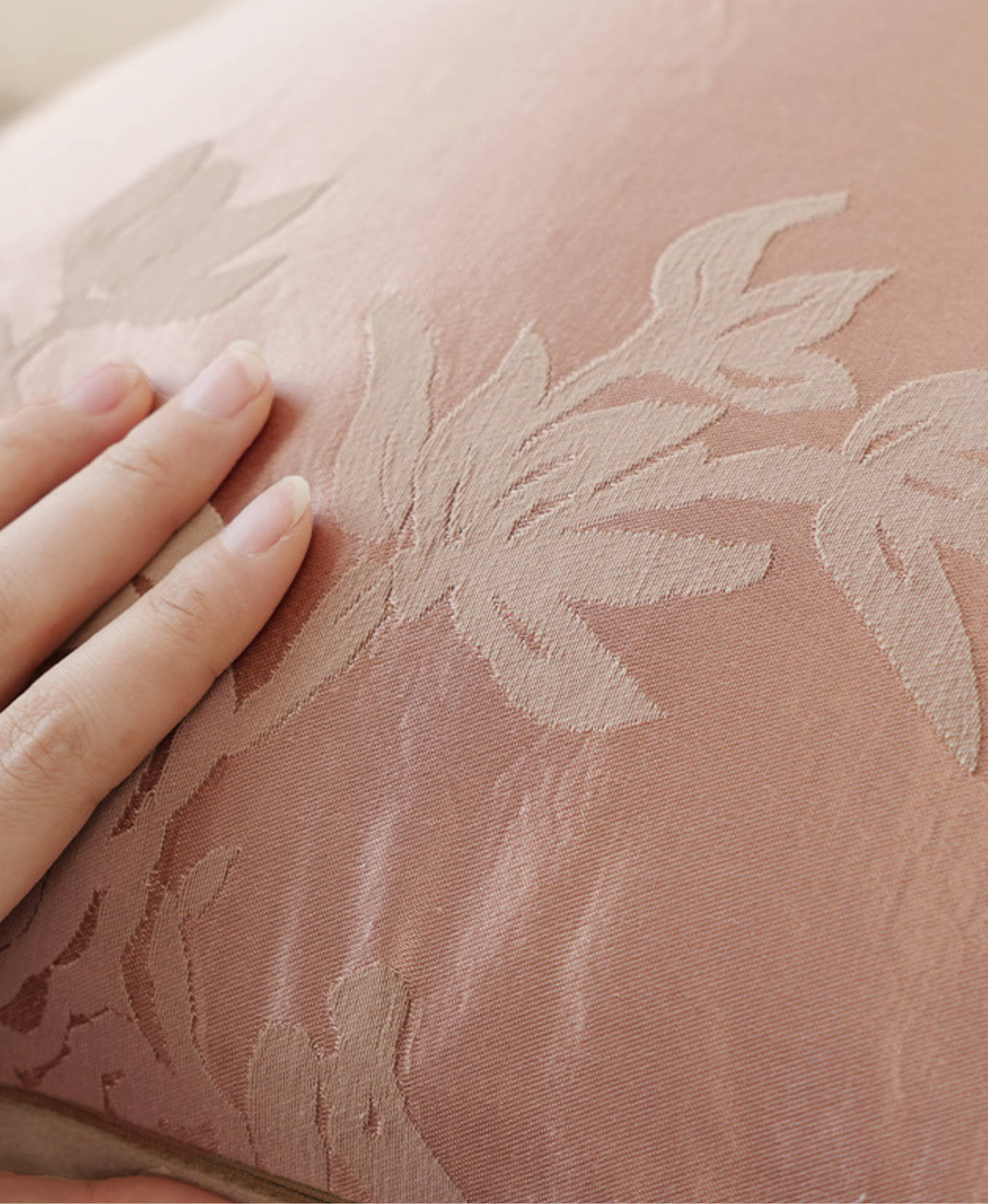 Retro Pink Embroidered Pillow Cover