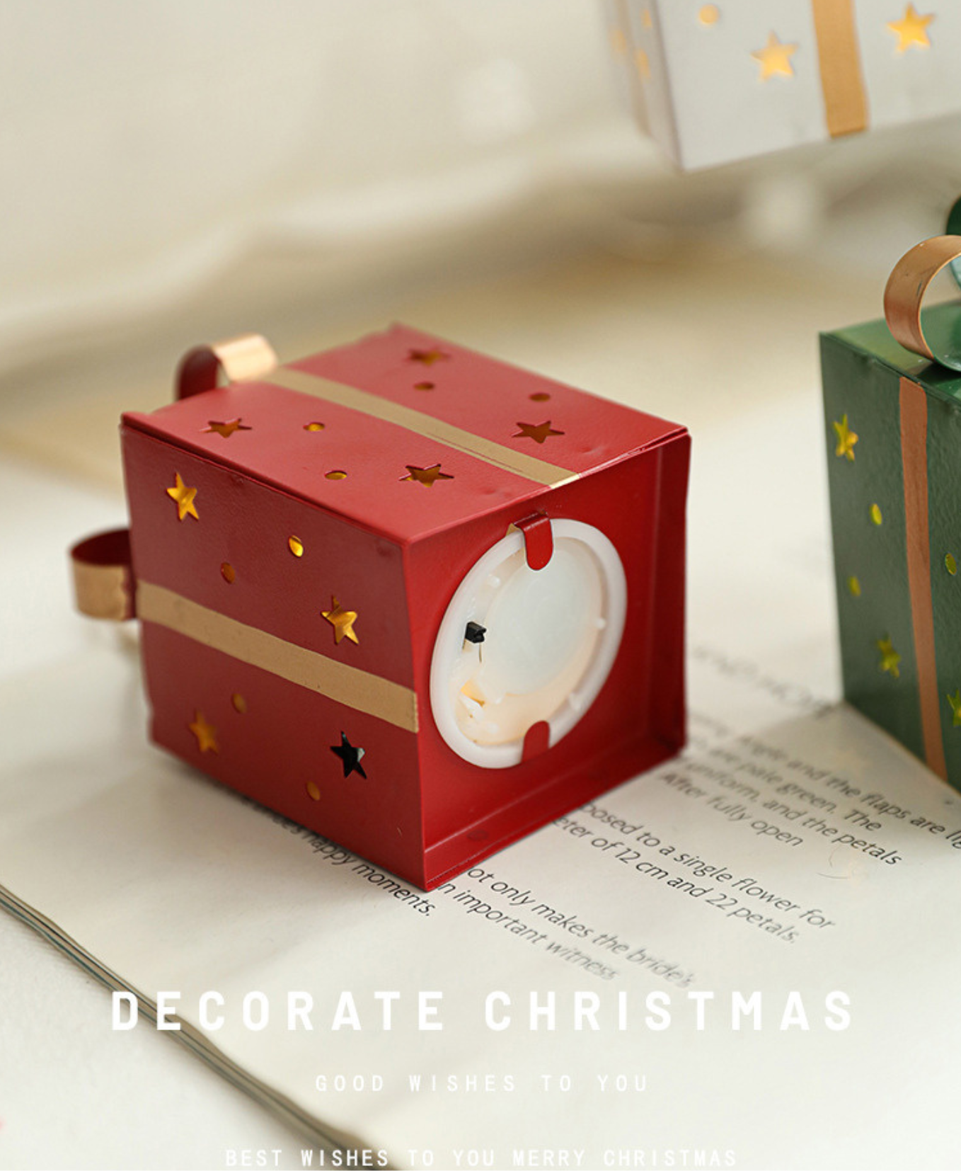 Luminous Red Gift Box with Lights