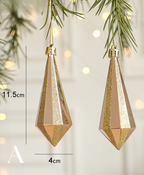 Peach Sparkle Christmas Tree Ornaments Set