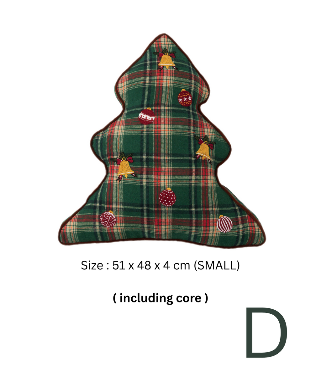 Green Checkered Christmas Pillow