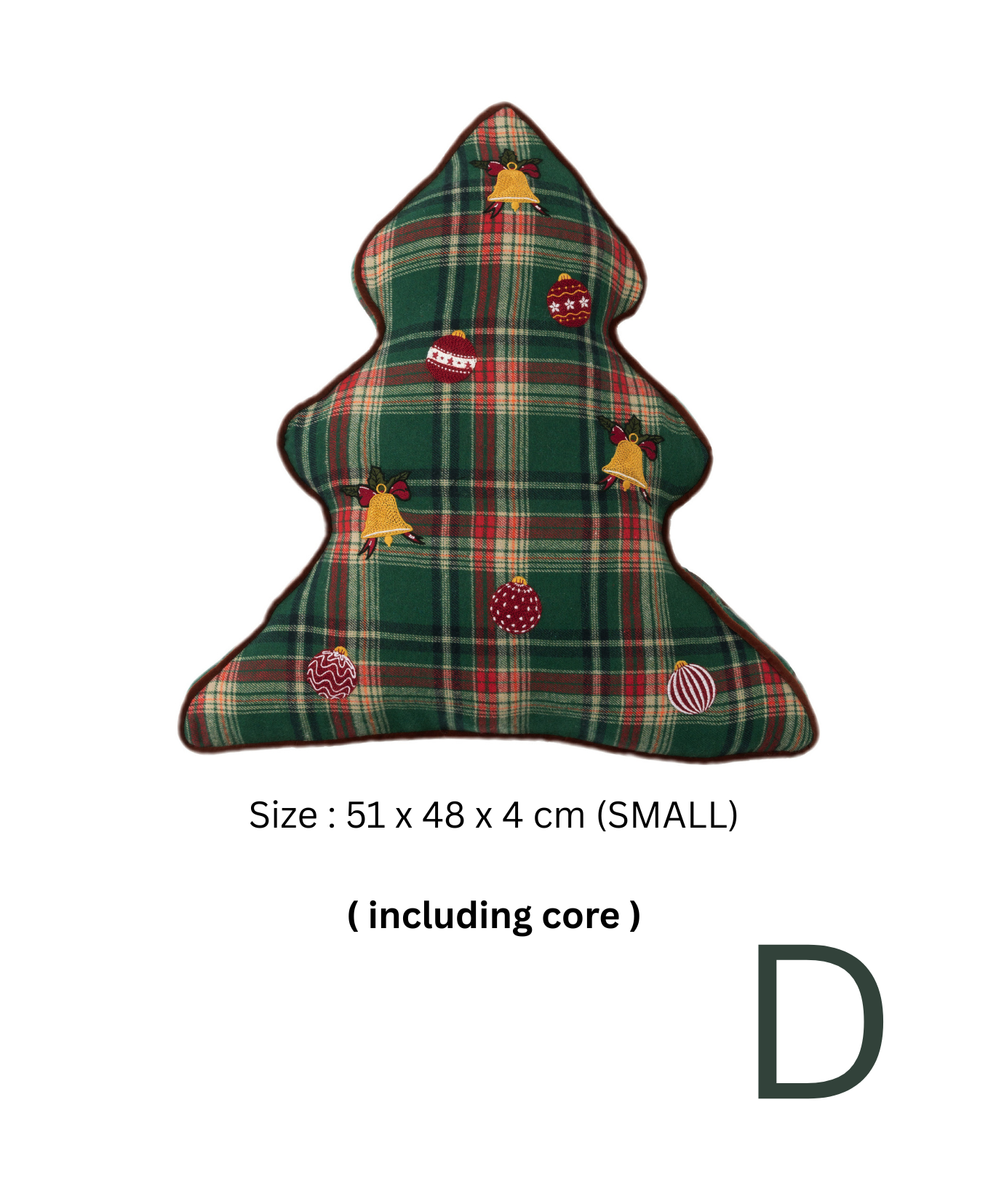 Green Checkered Christmas Pillow