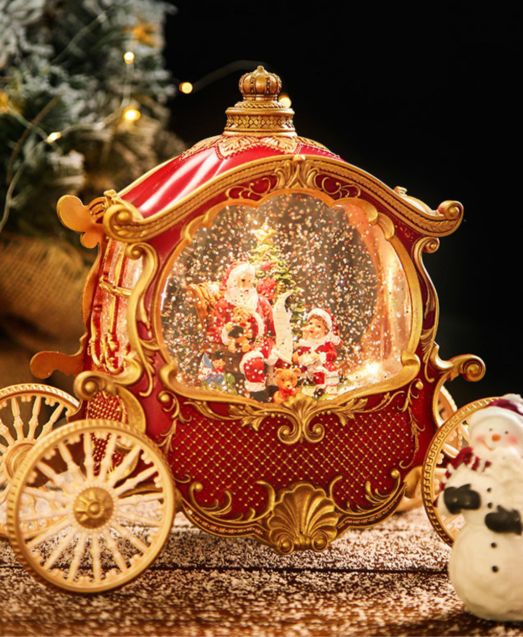 Vintage Christmas Carriage Music Box