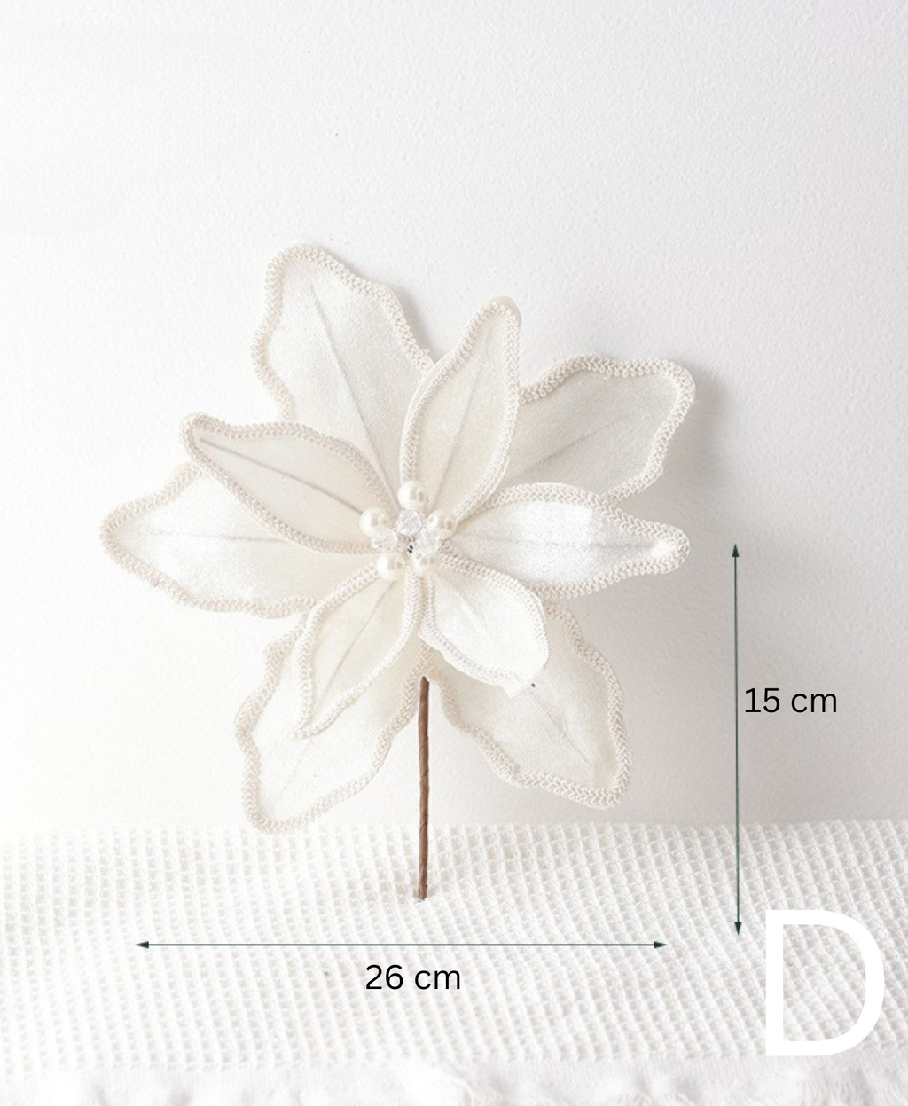 White Christmas Flower Ornament