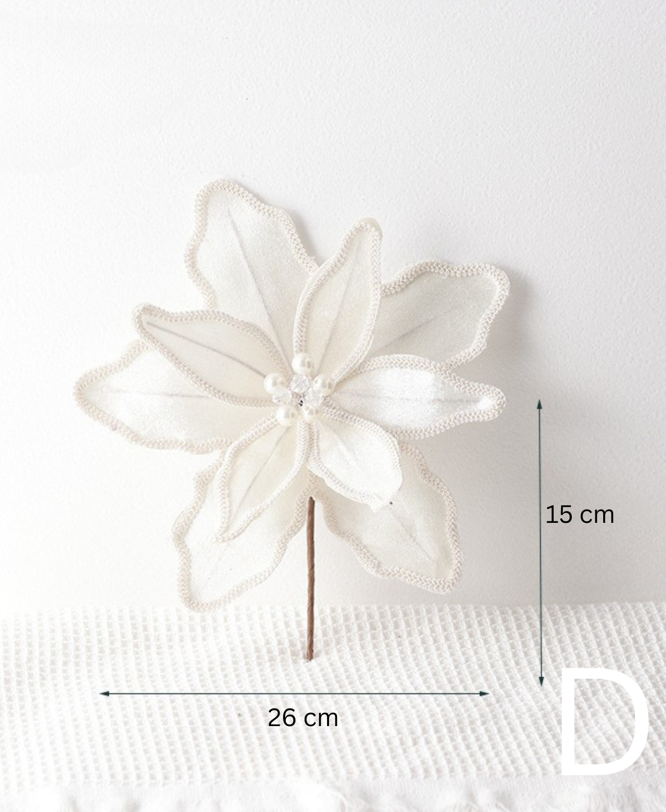 White Christmas Flower Ornament