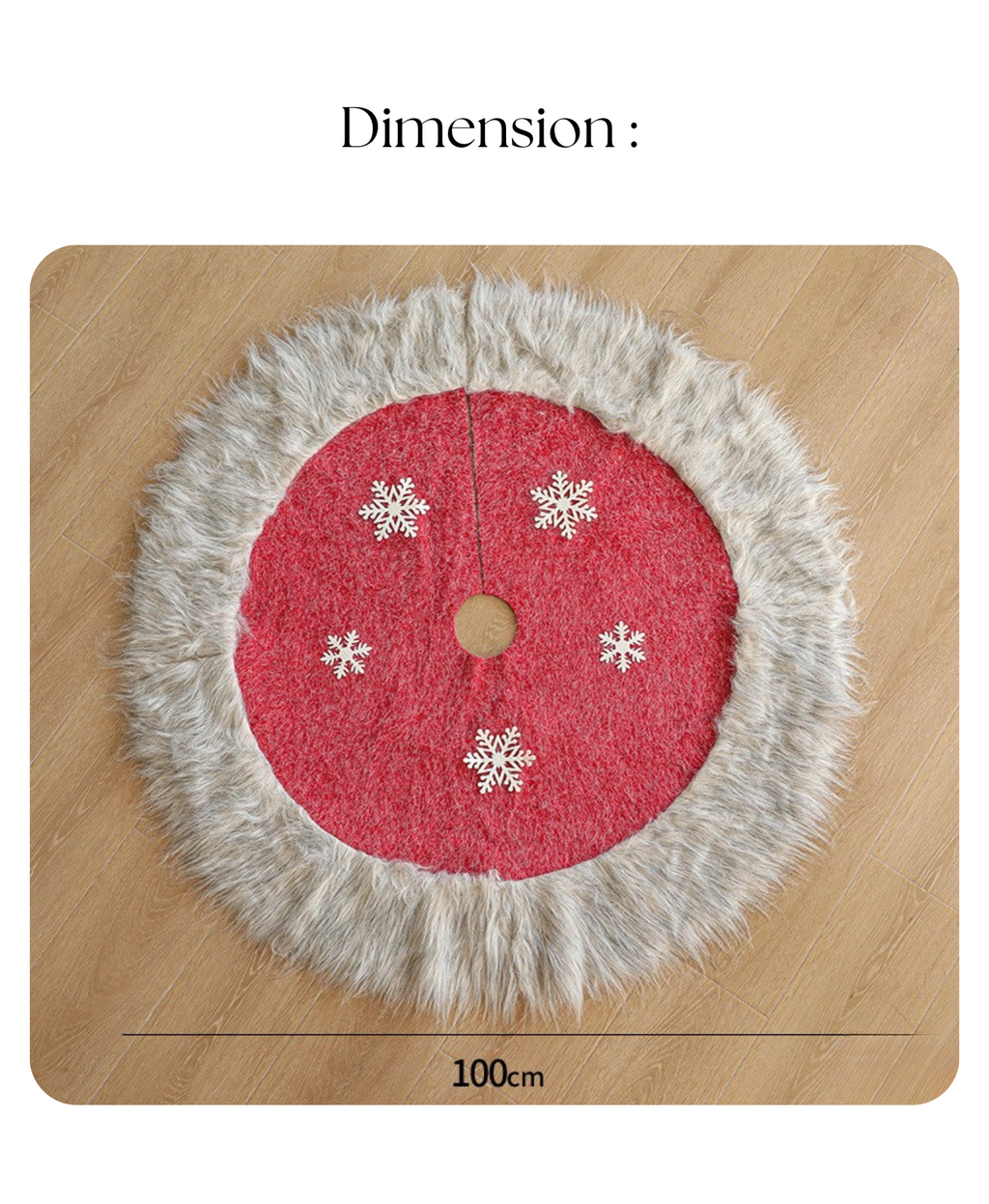 Red Christmas Snowflake Fur Skirt