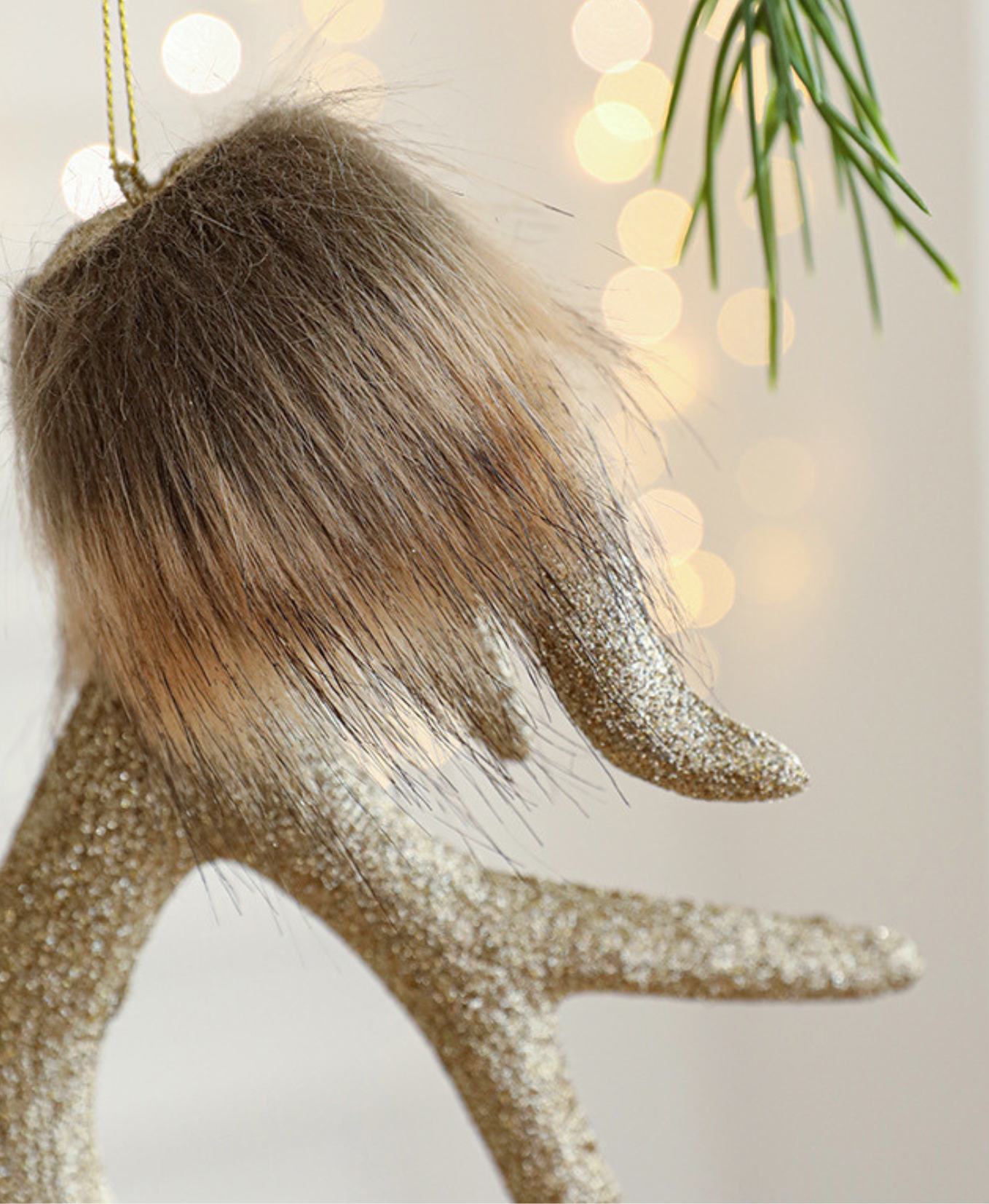 Champagne Antler Elk Ornament