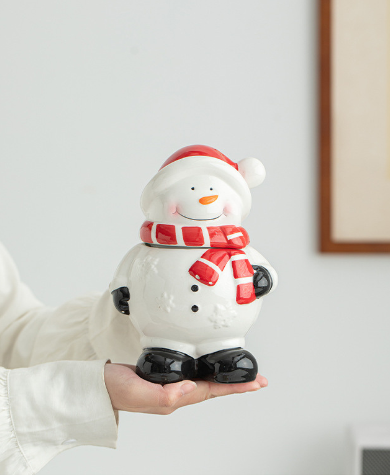 Christmas Snowman Ceramic Storage
