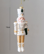 Glam White and Gold Christmas Ornament