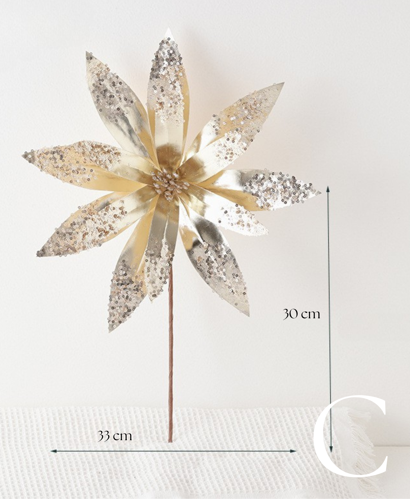 White Christmas Flower Ornament