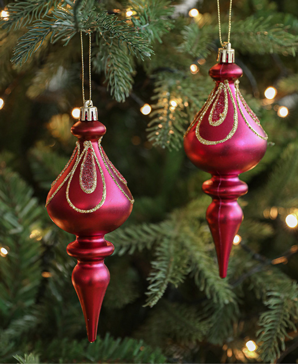 Red Rose Christmas Tree Charms