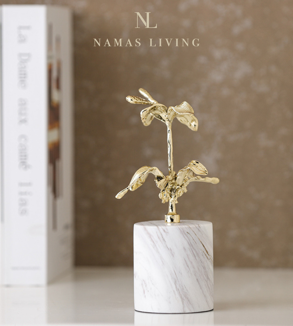 Botanical Elegance Marble Ornaments