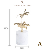 Botanical Elegance Marble Ornaments