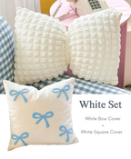 Embroidered Bow Cushion Cover Set